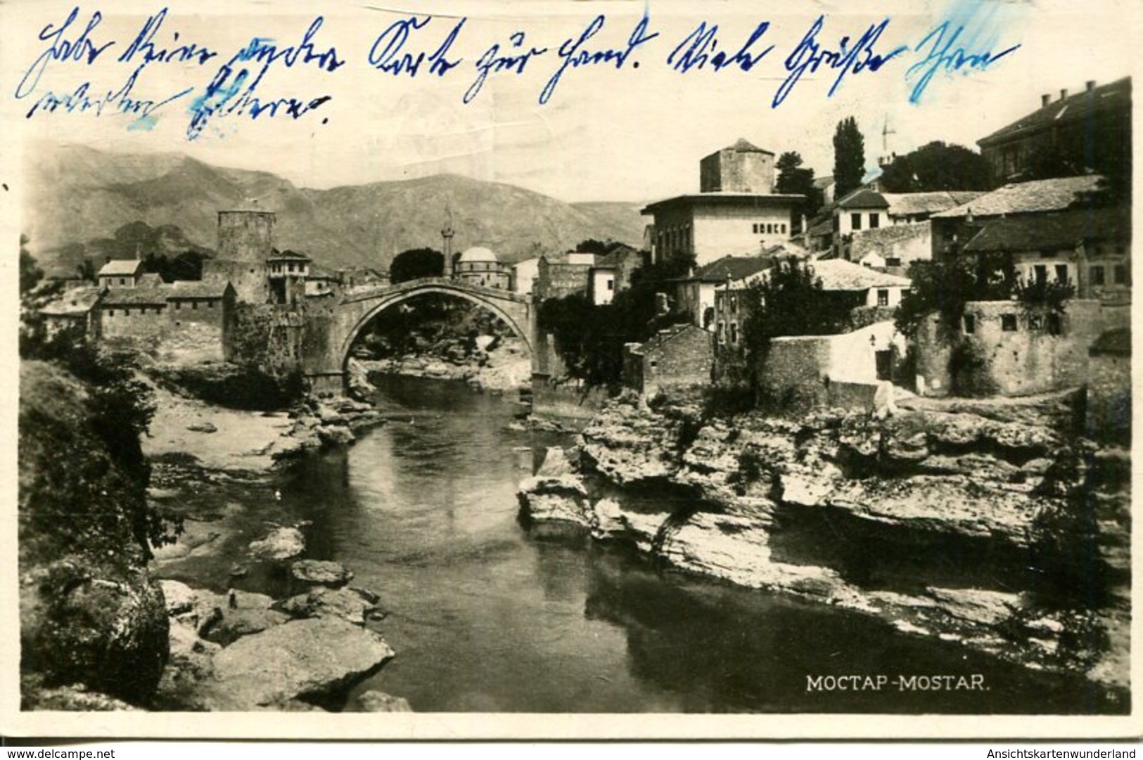 006688  Mostar - Stadtansicht Mit Brücke  1957 - Bosnien-Herzegowina