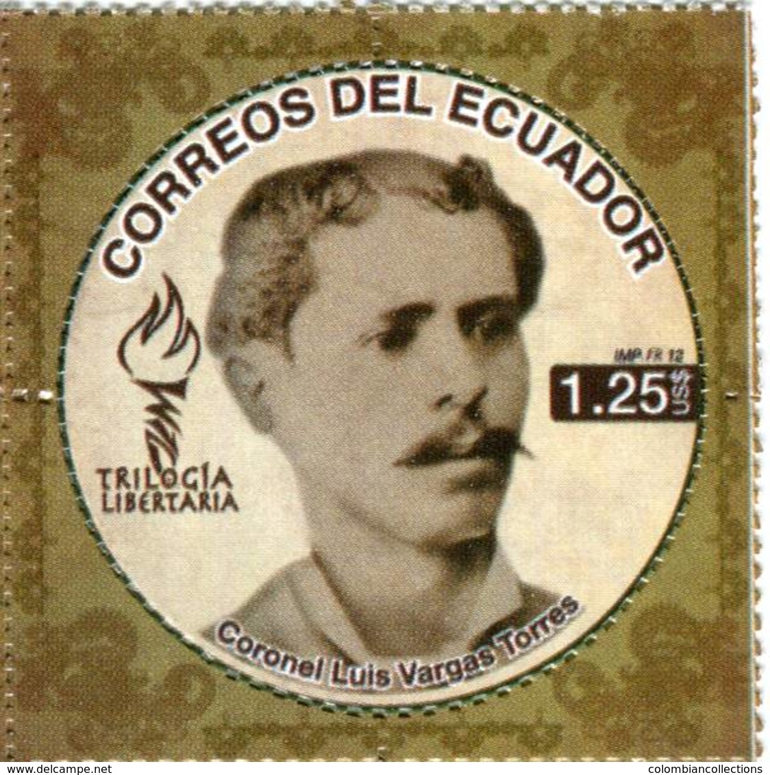 Lote EC106, Ecuador, 2012, Sello, Stamp, 3 V, Trilogia Libertaria, Eloy Alfaro, Carlos Concha, Luis Vargas, Libertarian - Ecuador