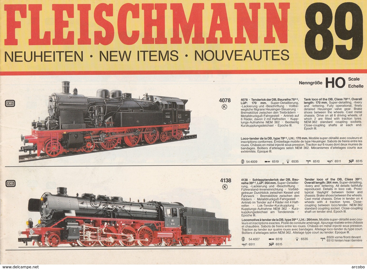 FLEISCHMANN 89, NEUHEITEN, NEW ITEMS, NOUVEAUTES, Brochure HO , N - Other & Unclassified