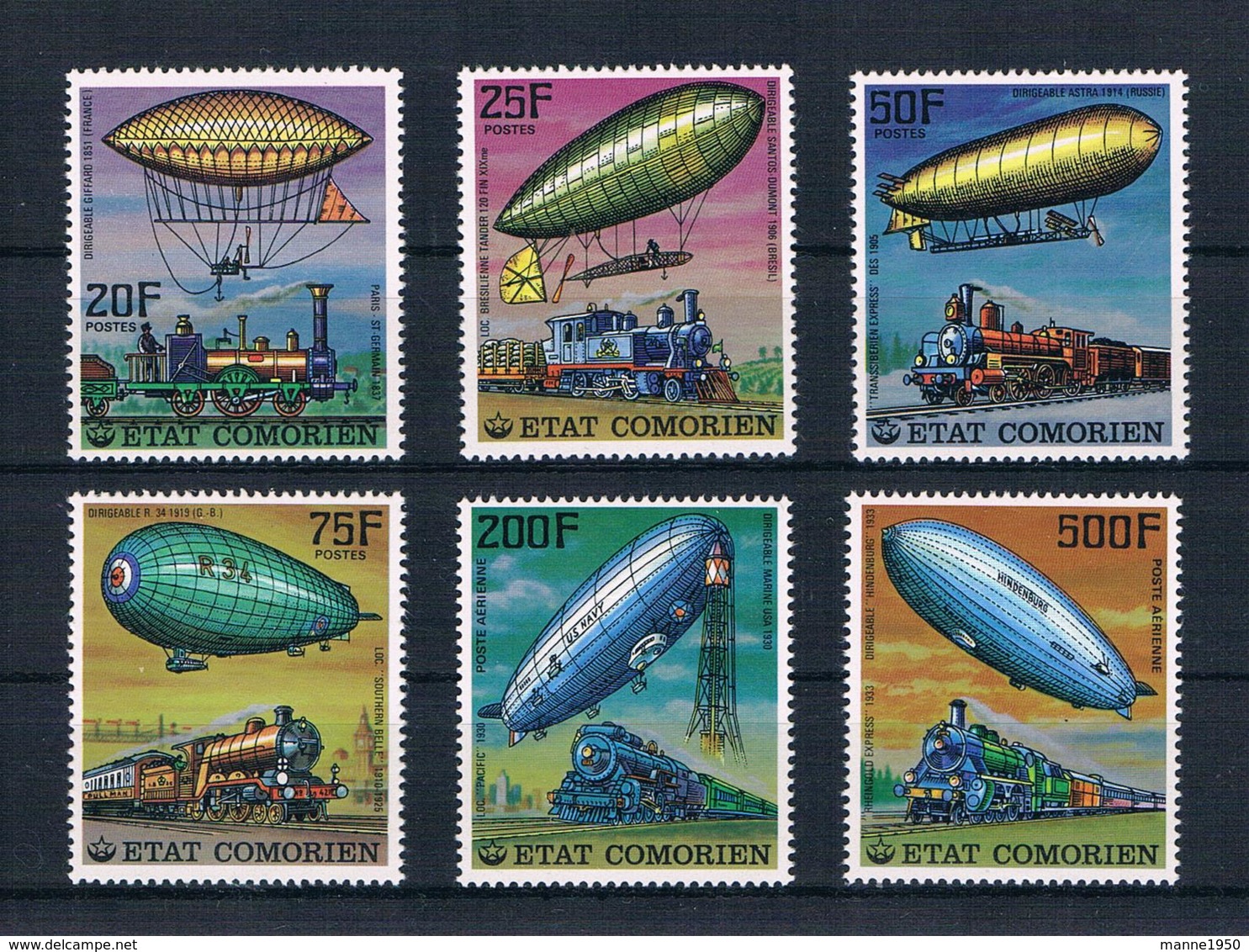 Komoren 1977 Zeppelin Mi.Nr. 339/44 Kpl. Satz ** - Komoren (1975-...)