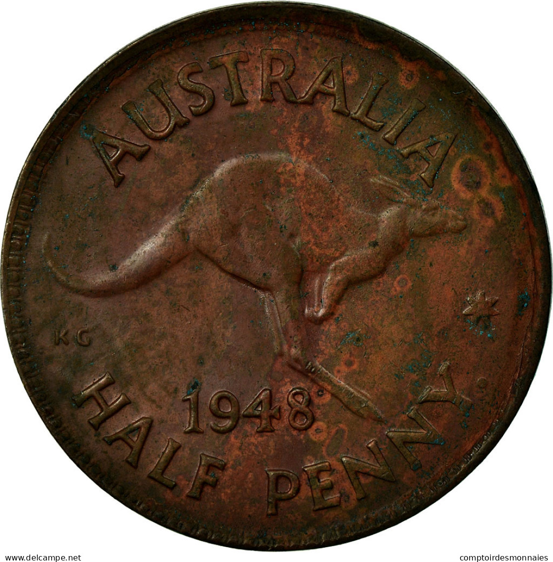 Monnaie, Australie, George VI, 1/2 Penny, 1948, TB+, Bronze, KM:41 - ½ Penny