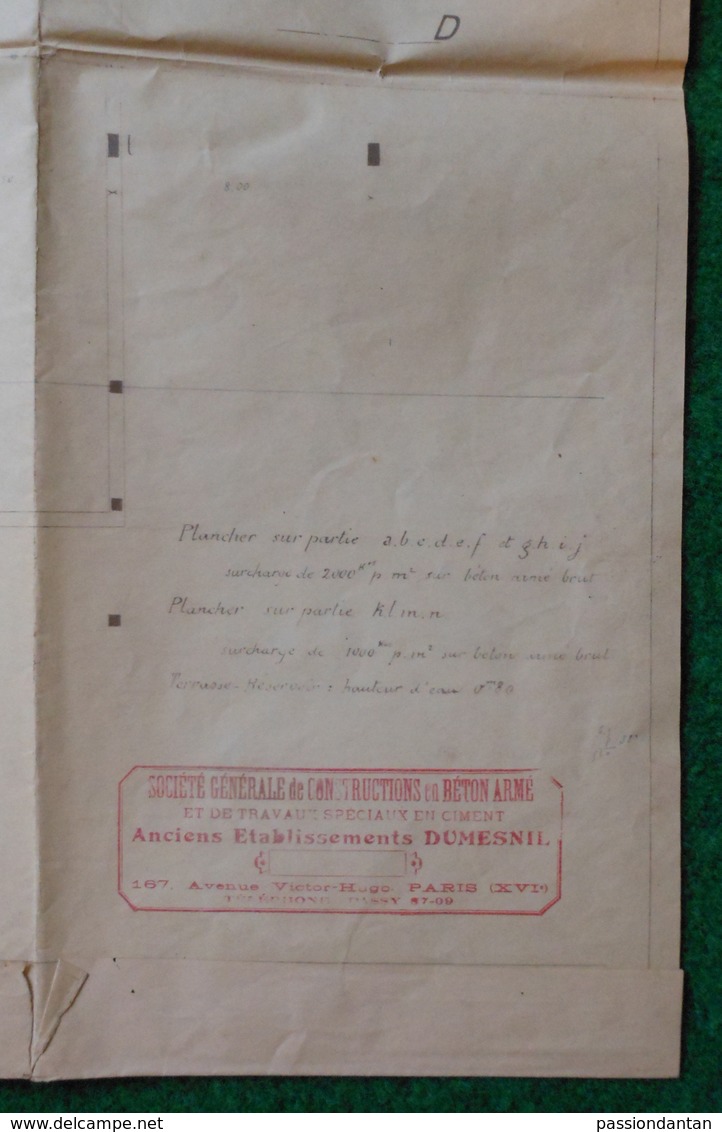 Plan De Construction D'une Usine à Crépy En Valois - Société Générale De Constructions En Béton Armé à Paris - Architecture