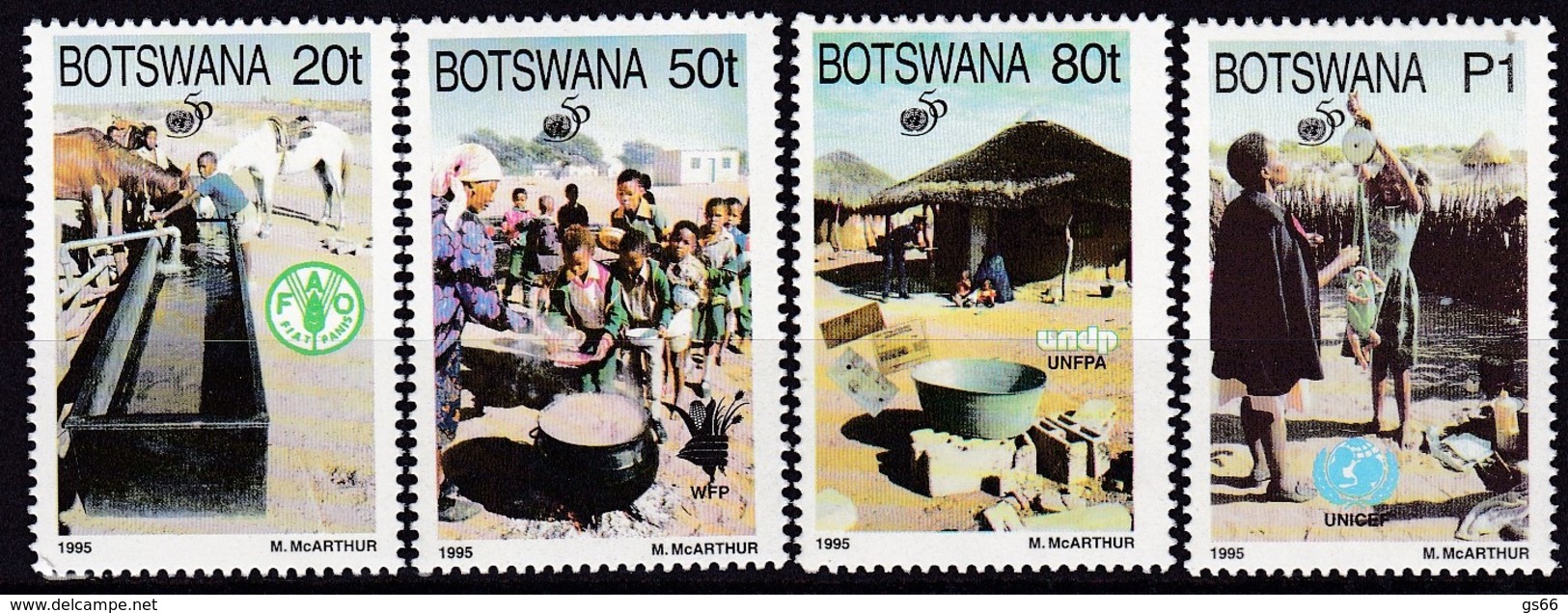 Botswana 1995, 582/85, 50 Jahre Vereinten Nationen (UNO). MNH ** - Botswana (1966-...)