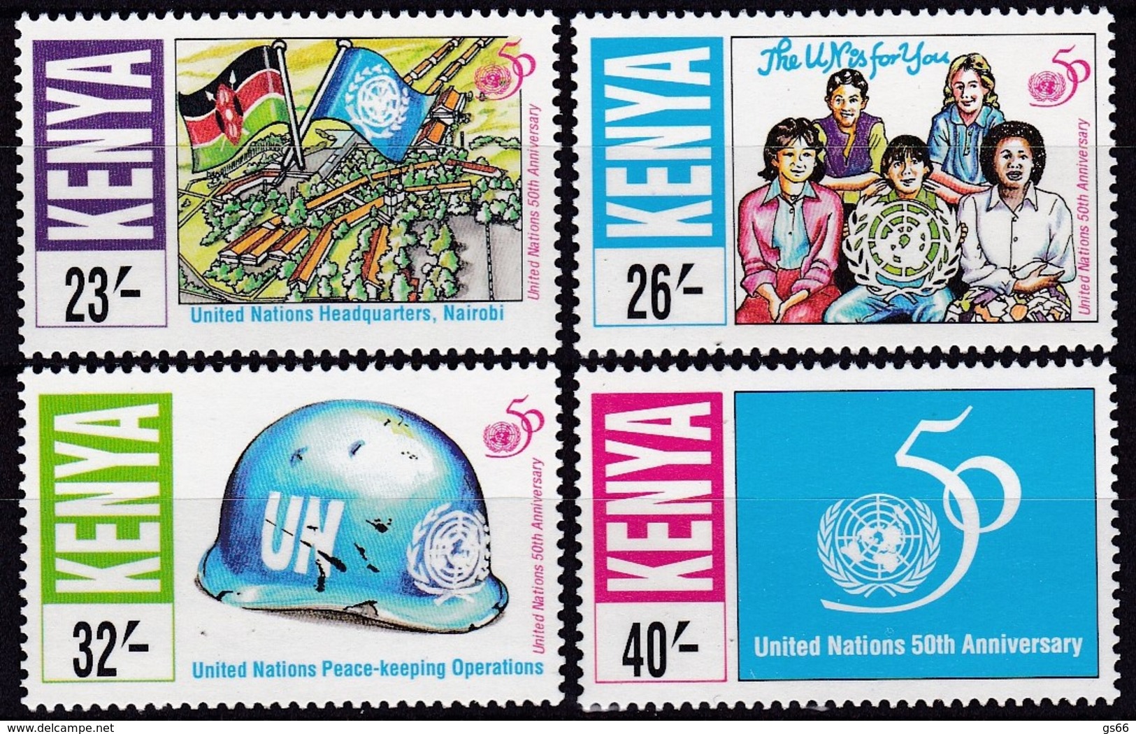 Kenia,1995, 636/39, 50 Jahre Vereinte Nationen (UNO)., MNH ** - Kenia (1963-...)