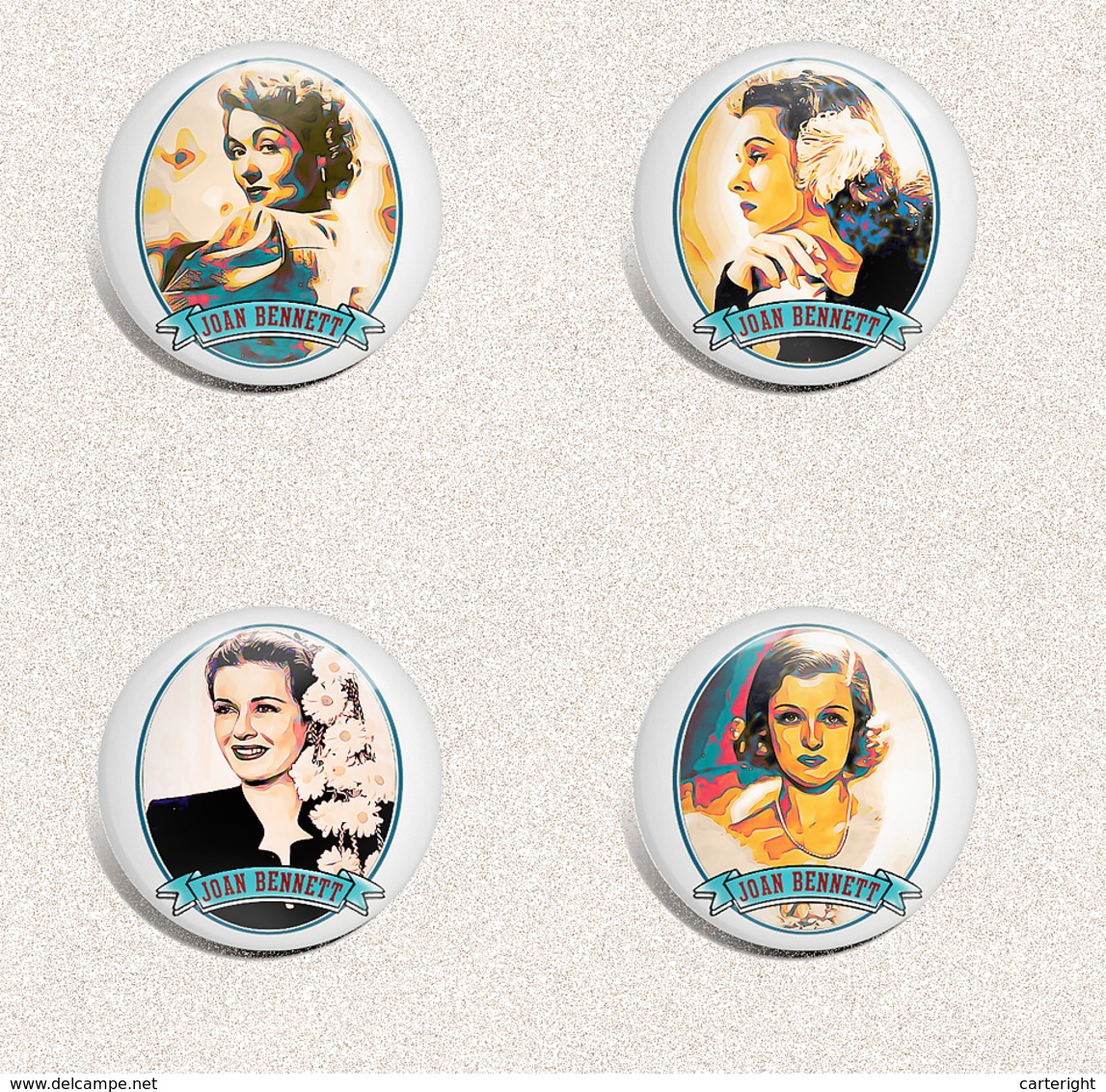 Joan Bennett Movie Film Fan ART BADGE BUTTON PIN SET 1 (1inch/25mm Diameter) 35 X - Films