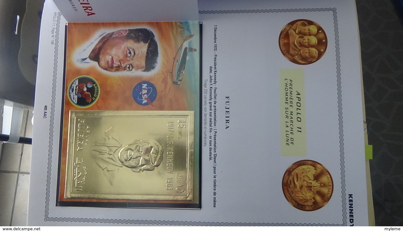 La conquête de l'epace en 9 volumes LOLLINI  timbres, blocs en or, argent, ND tous est **. Volume 4. Voir commentaires