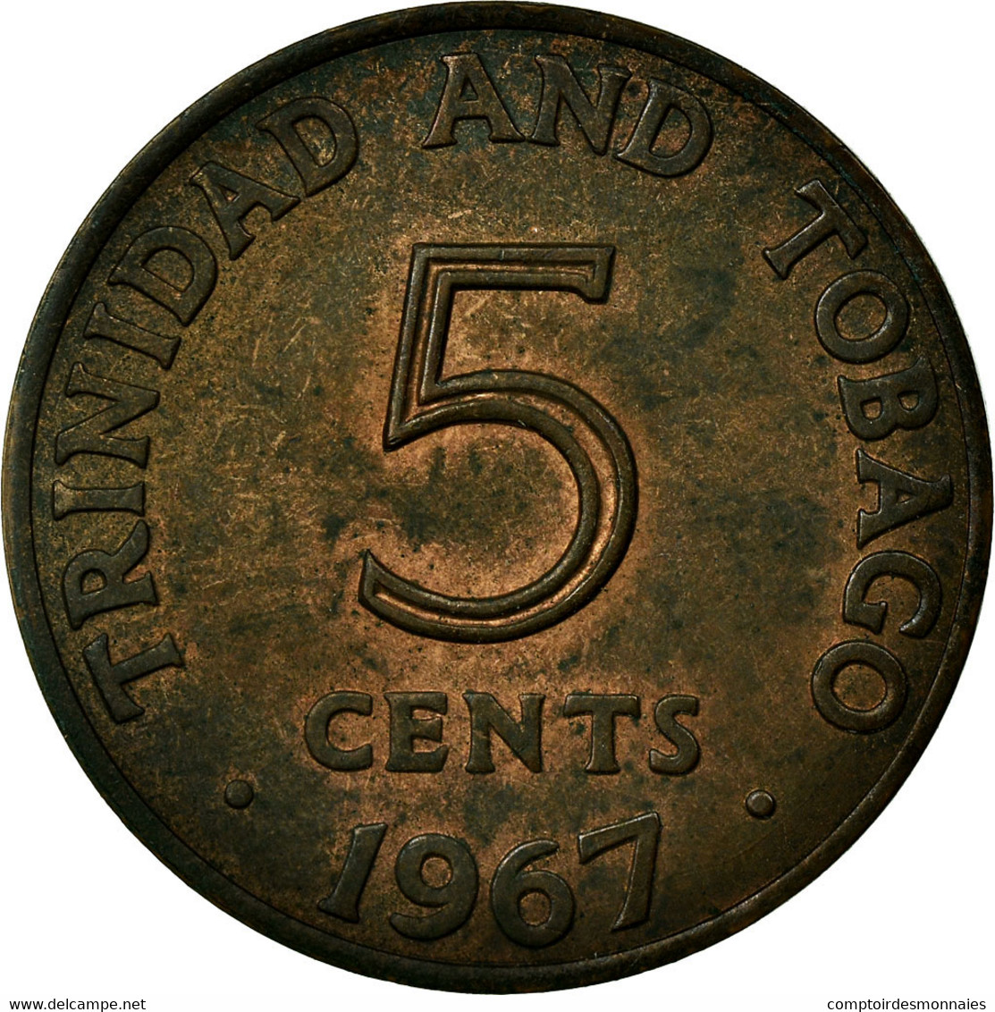 Monnaie, TRINIDAD & TOBAGO, 5 Cents, 1967, Franklin Mint, TTB, Bronze, KM:2 - Trinidad & Tobago