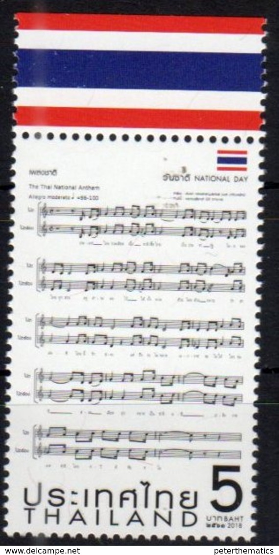 THAILAND, 2018, MNH,MUSIC, NATIONAL DAY, THAI NATIONAL ANTHEM, 1v - Musica