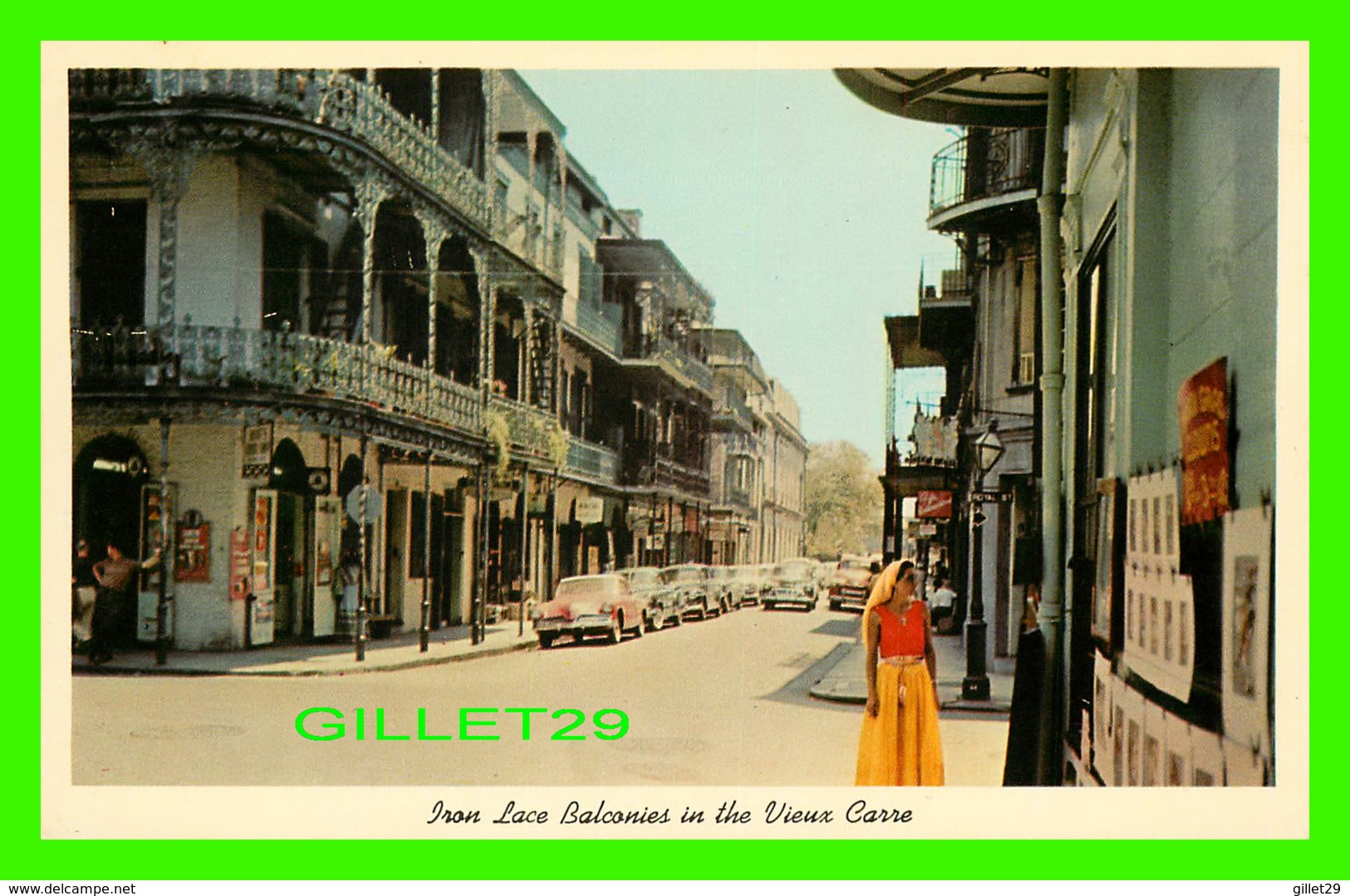 NEW ORLEANS, LA - IRON LACE BALCONIES IN THE VIEUS CARRE - ANIMATED - CURTEICHCOLOR - - New Orleans