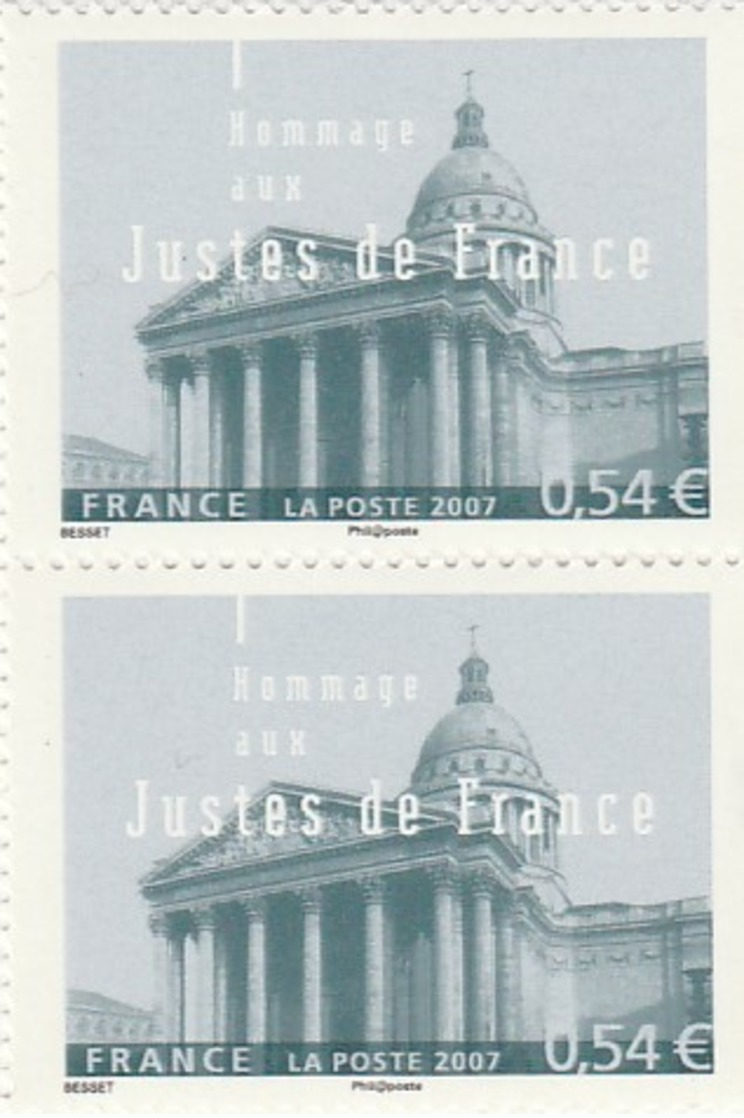 FRANCE 2007 N°4000** HOMMAGE AUX JUSTES LA PAIRE - Unused Stamps