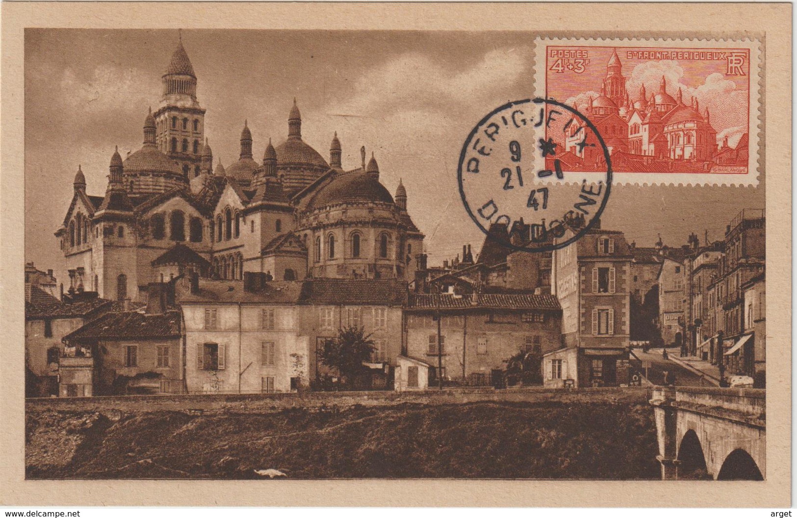 Carte-Maximum FRANCE N° Yvert 774 (Cathédrale De PERIGUEUX) Obl Sp 21.1.47 ( Ed Vergez 7) - 1940-1949