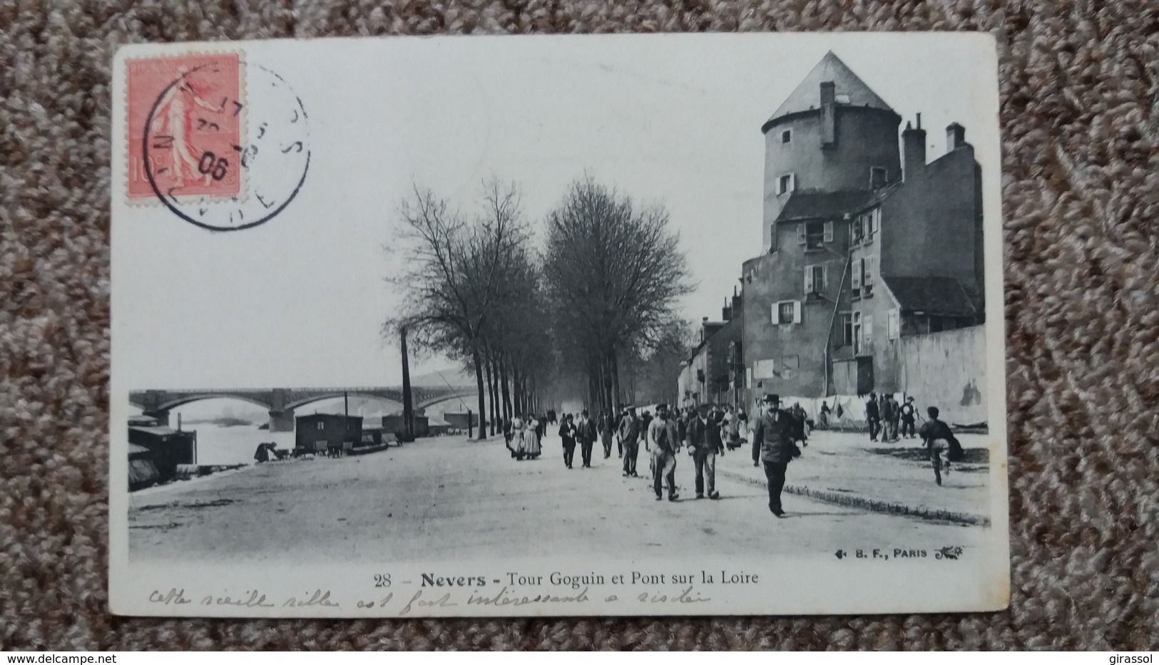 CPA NEVERS NIEVRE TOUR GOGUIN ET PONT SUR LA LOIRE ED BF PARIS 28 ANIMATION 1906 - Nevers