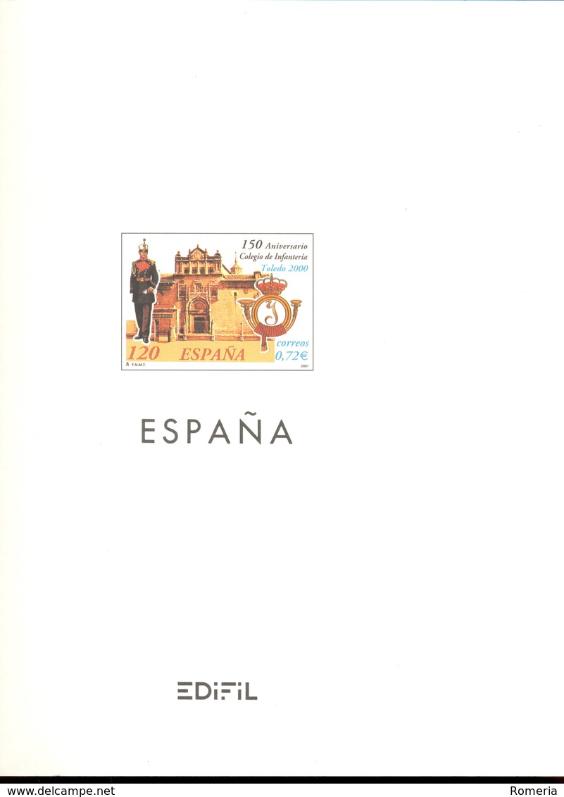 España - Suplemento EDIFIL Año 2001 - Montado Con Filaestuches Transparentes - 13 Hojas - Envio Gratuito A España - Pre-Impresas