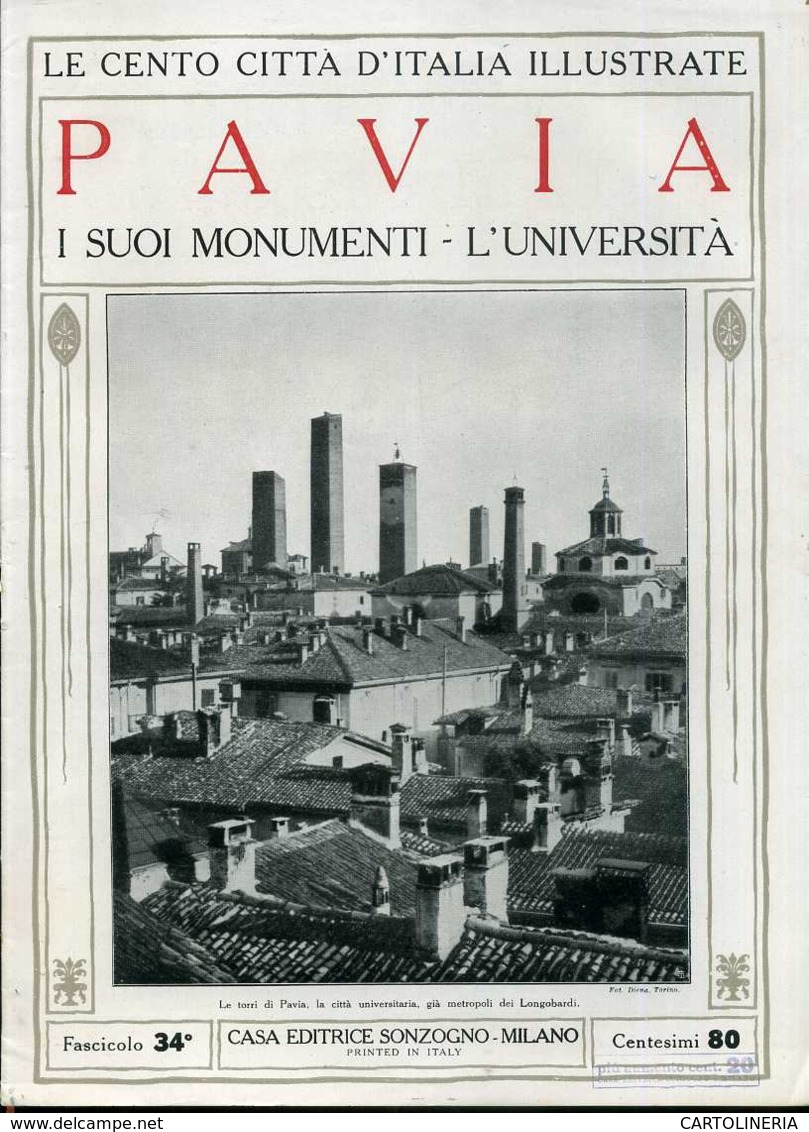 1920 Cento Città D' Italia Pavia - Ante 1900