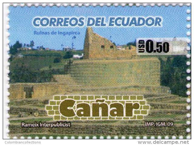 Lote EC84, Ecuador, 2009, Sello, Stamp, Cañar, Ruinas De Ingapirca, Indigenous Themes - Ecuador