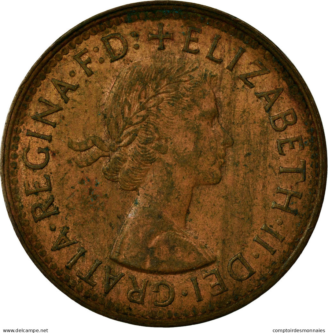 Monnaie, Australie, Elizabeth II, 1/2 Penny, 1961, TB+, Bronze, KM:61 - ½ Penny