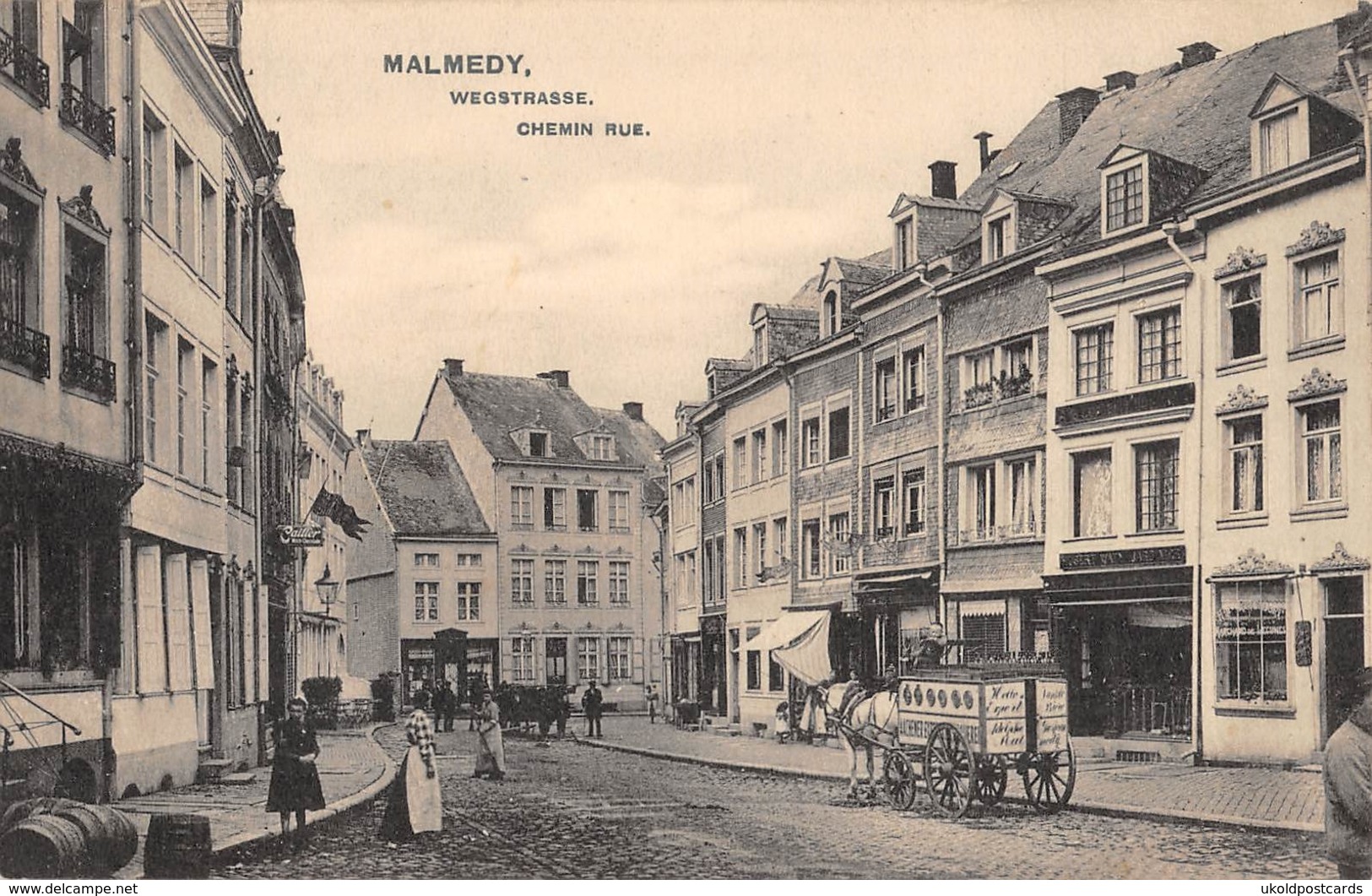 CPA -  Belgique, MALMEDY, Wegstrasse, Chemin Rue - Malmedy