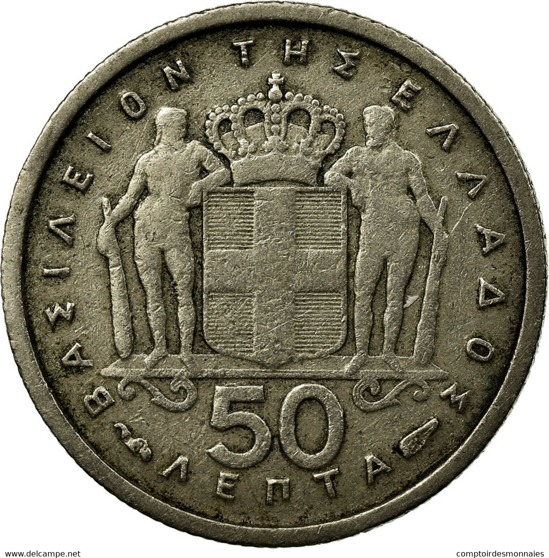 Monnaie, Grèce, Paul I, 50 Lepta, 1954, TB+, Copper-nickel, KM:80 - Grèce