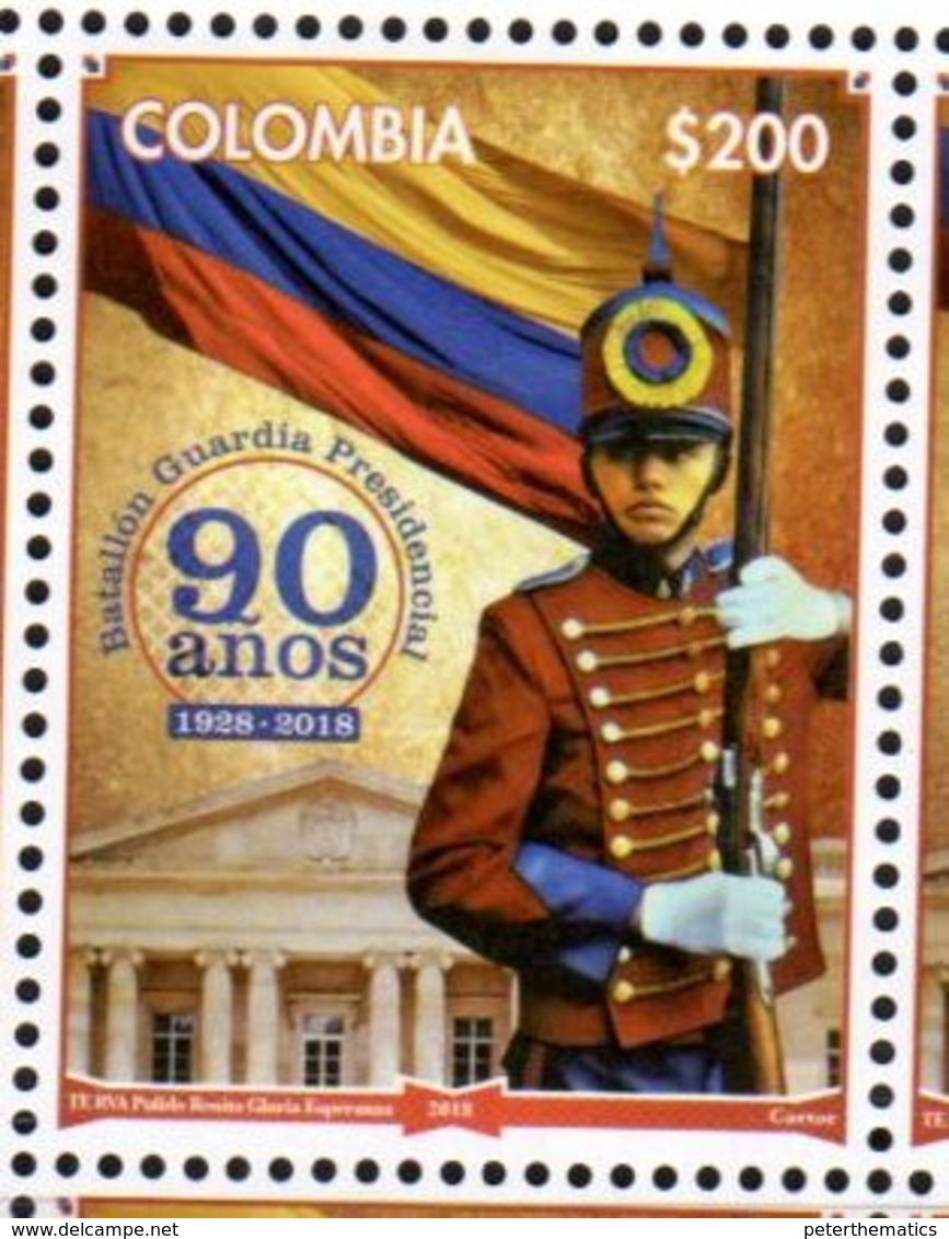 COLOMBIA, 2018, MNH,MILITARY,PRESIDENTIAL GUARD, FLAGS, 1v - Militaria