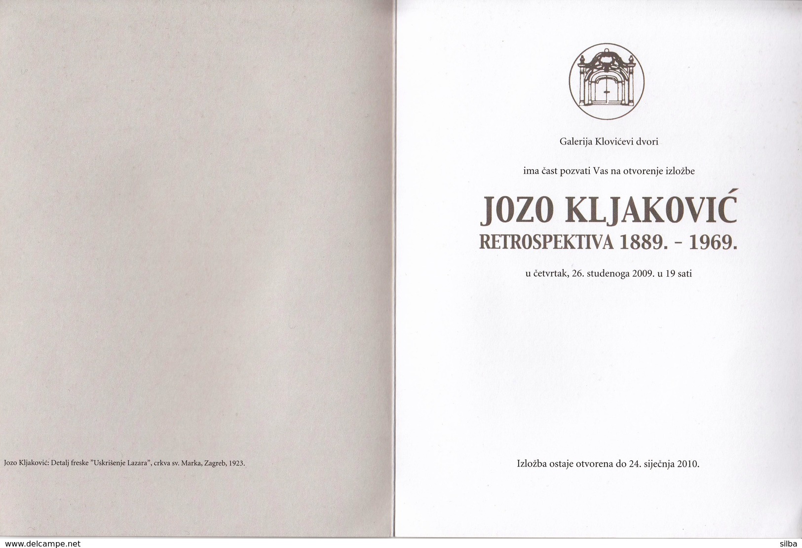 Croatia Zagreb 2010 / Jozo Kljakovic, Retrospective Exhibition Invitation Card / Klovicevi Dvori Gallery - Werbung