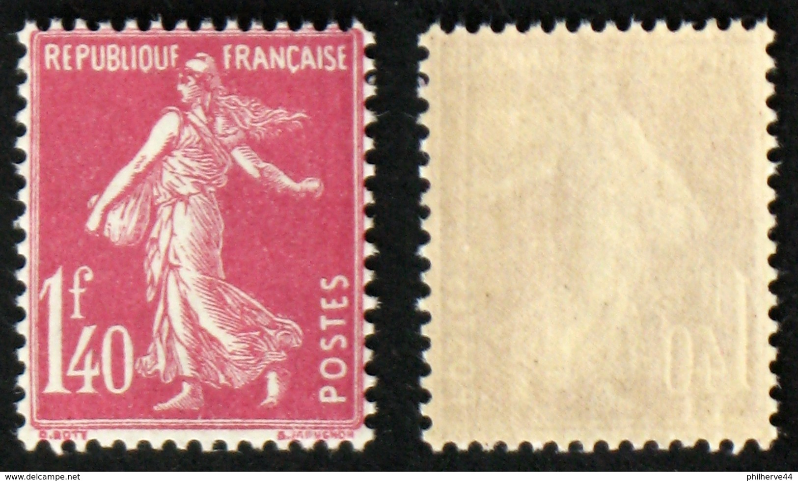 N° 196 1,40F Semeuse Camée Neuf N** TB Cote 52€ - 1906-38 Säerin, Untergrund Glatt