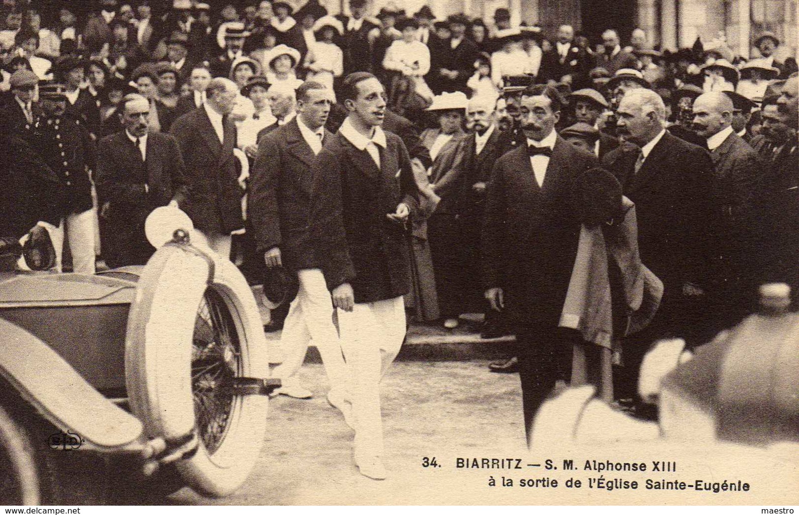 Biarritz - S.M. Alphonse XIII à La Sortie De L'Eglise Sainte-Eugénie - Biarritz