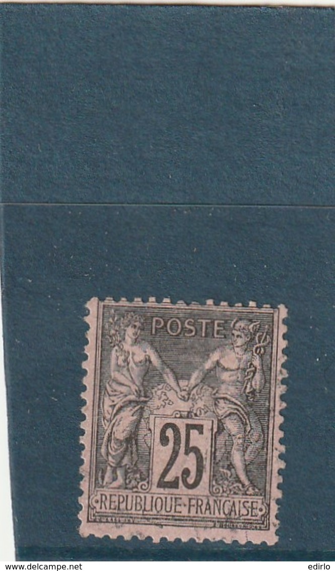 ///  France Type Sage N° 97 -- 25 Cts Gris Sur Rose Côte 2 € - 1876-1898 Sage (Tipo II)