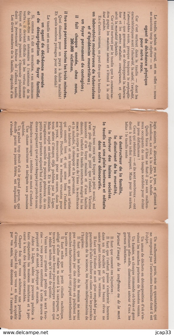 LIVRET COMPRENANT 5 CARTES LIGUE NATIONALE CONTRE LE TAUDIS  -  1939  - - Poulbot, F.
