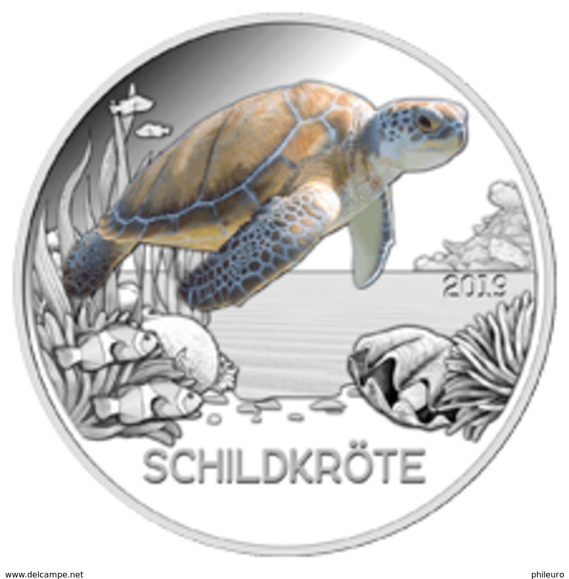 Autriche 2019 : 3€ 'Tortue' ('Schildkröte') Colorisée - Disponible En France - Autriche