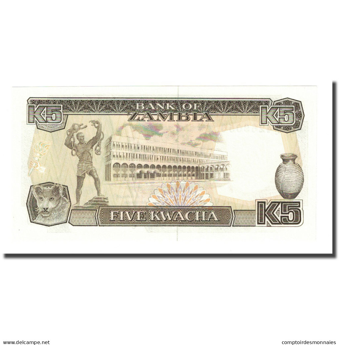 Billet, Zambie, 5 Kwacha, Undated (1989), KM:30a, NEUF - Zambia