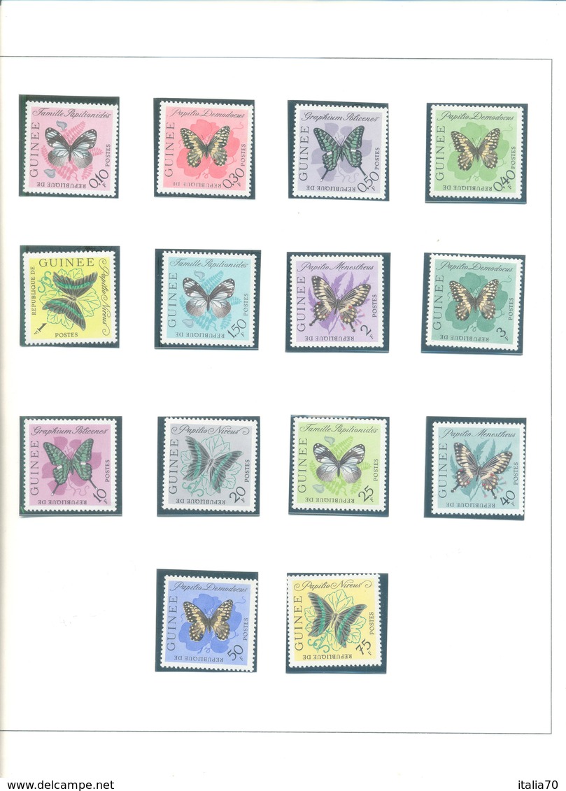 GUINEE REPUBLIQUE / MARIPOSAS (14V) 1963 - República De Guinea (1958-...)