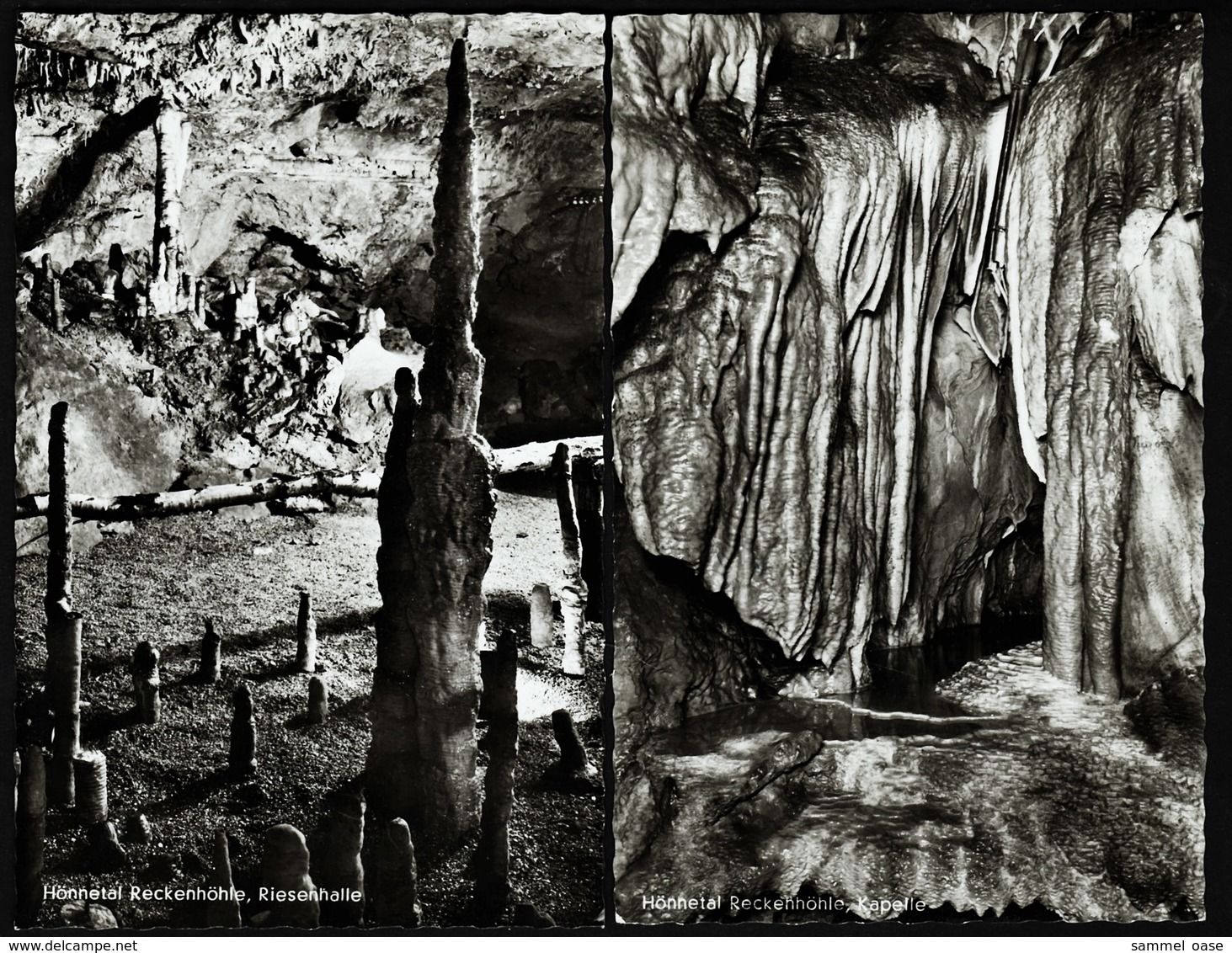 2 X Hönnetal  -  Reckenhöhle / Tropfsteinhöhle  -  Riesenhalle Und Kapelle  -  Ansichtskarten Ca.1960  (9937) - Schmallenberg