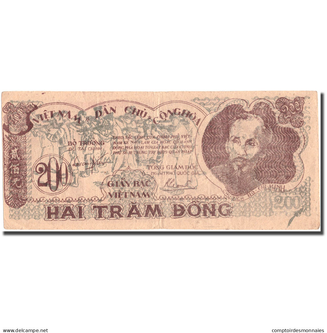 Billet, Viet Nam, 200 D<ox>ng, 1950, KM:34a, TTB+ - Vietnam