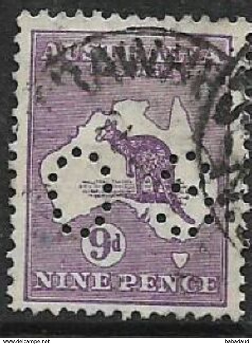 Australia, 1929,  Kangaroo, 9d, Official, Perfined O S, Used - Officials