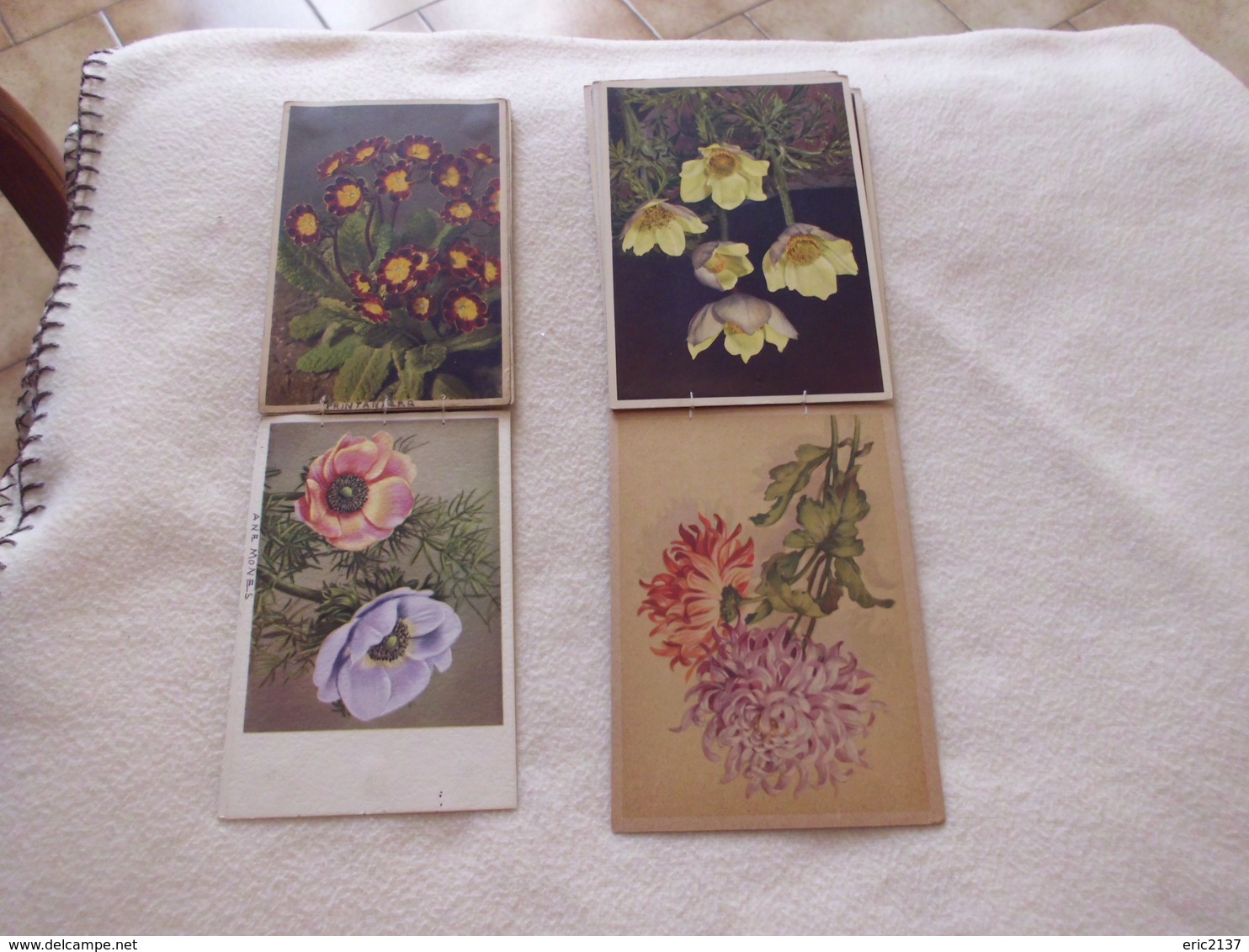 LOT DE 25 CARTES ..FLEURS (2 carnets de 10 recto verso et 5 solo)...qq defauts