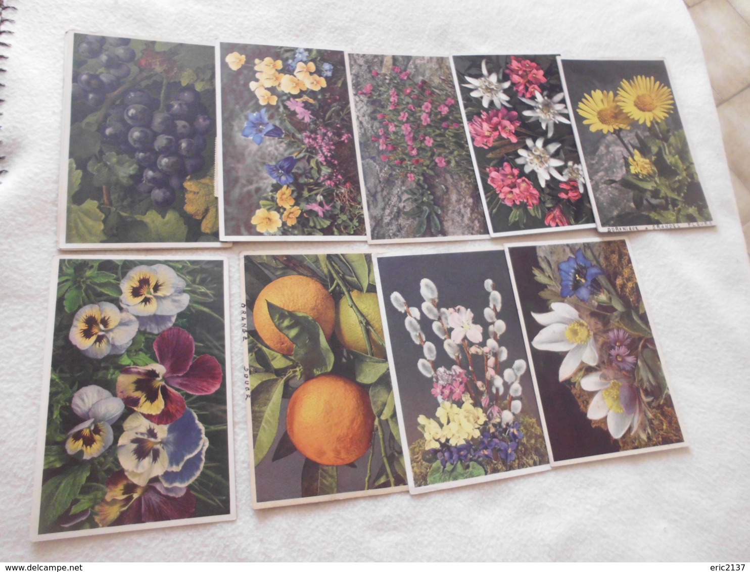 LOT DE 25 CARTES ..FLEURS (2 carnets de 10 recto verso et 5 solo)...qq defauts