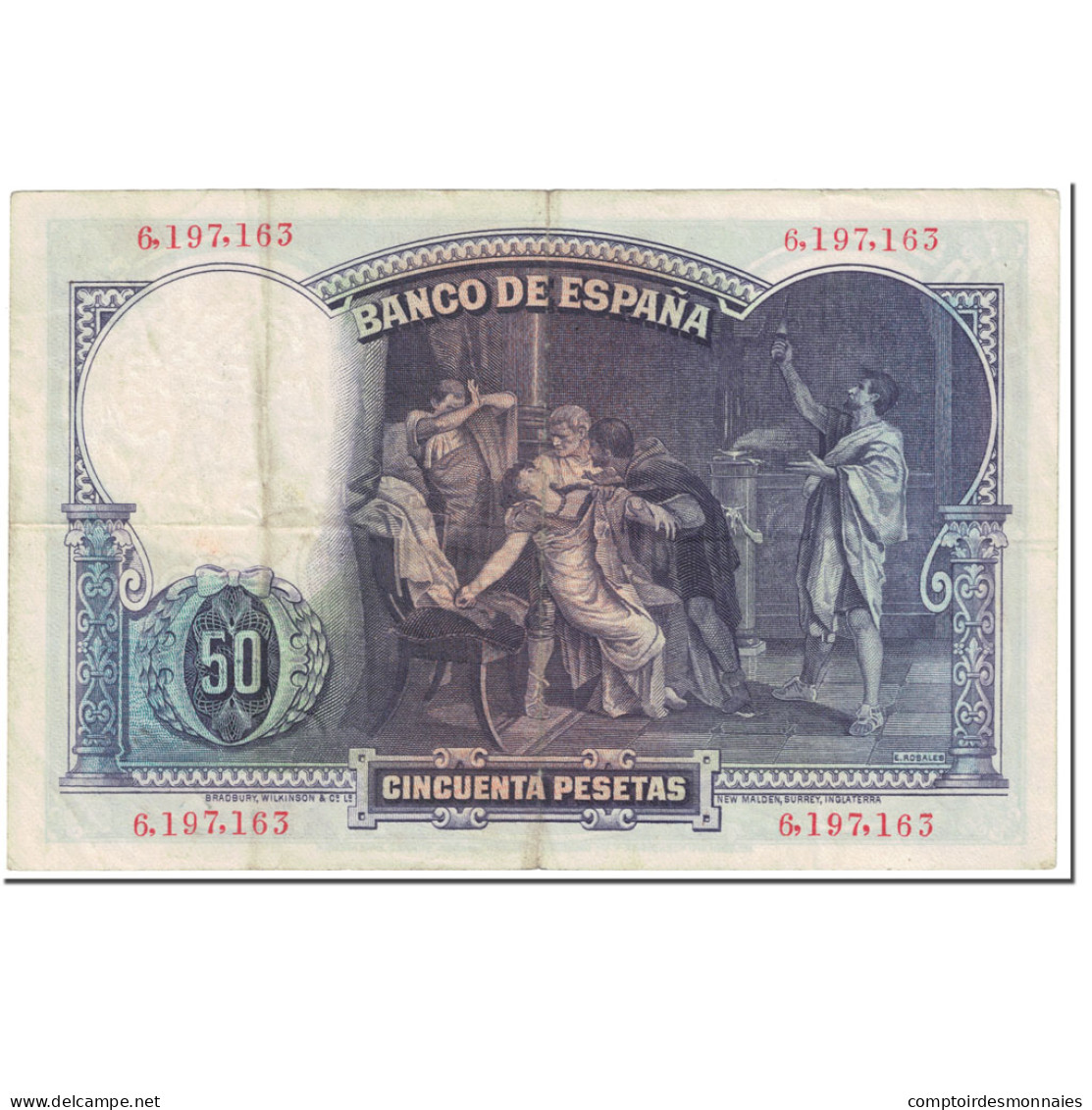 Billet, Espagne, 50 Pesetas, 1931, 1931-04-25, KM:82, TTB - 50 Pesetas