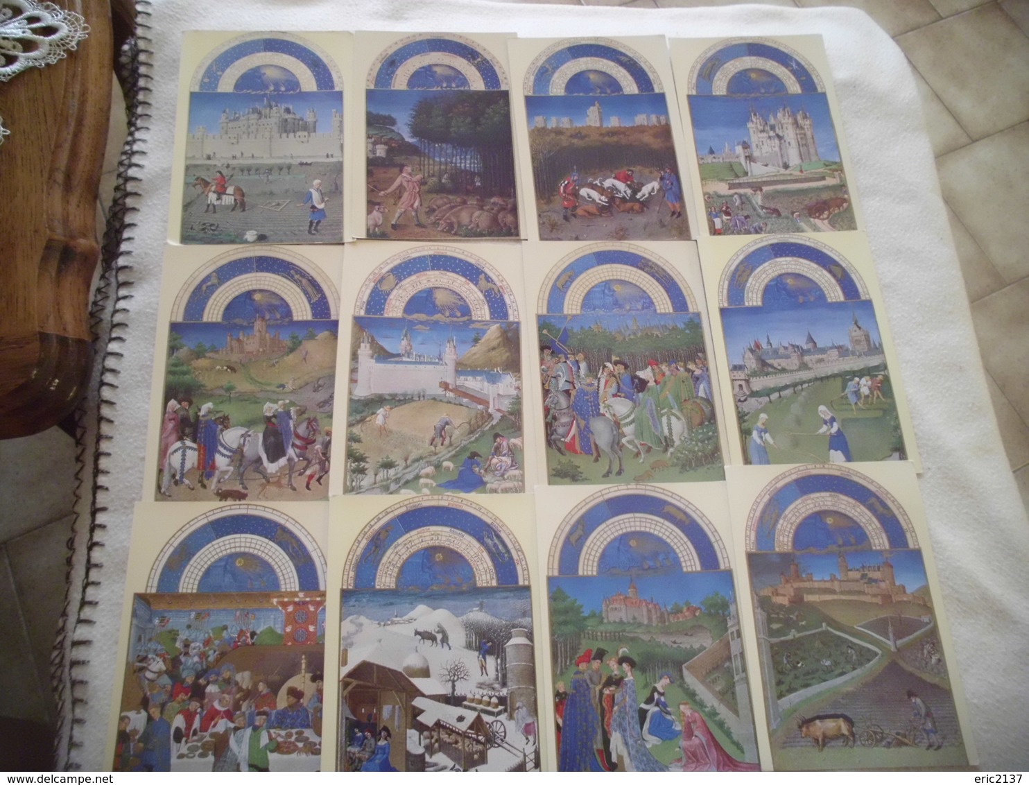 LOT DE 12 CARTES LES TRES RICHES HEURES DU DUC DE BERRY - 5 - 99 Cartoline