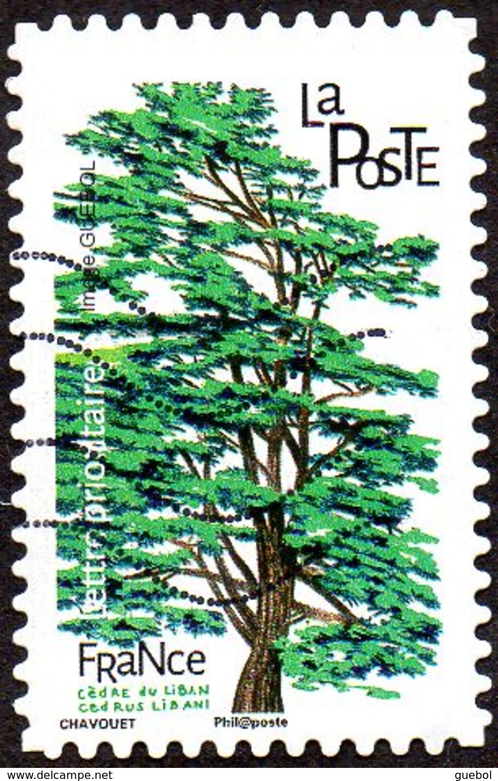 Oblitération Moderne Sur Adhésif De France N° 1607 - Arbres, Cèdre Du Liban - Cedrus Libani - Used Stamps