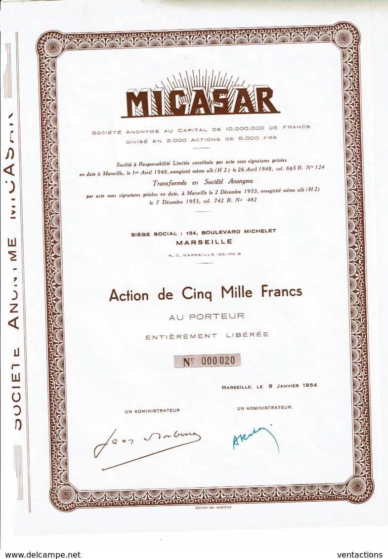 13-MICASAR. 134, Bd Michelet à Marseille - Autres & Non Classés