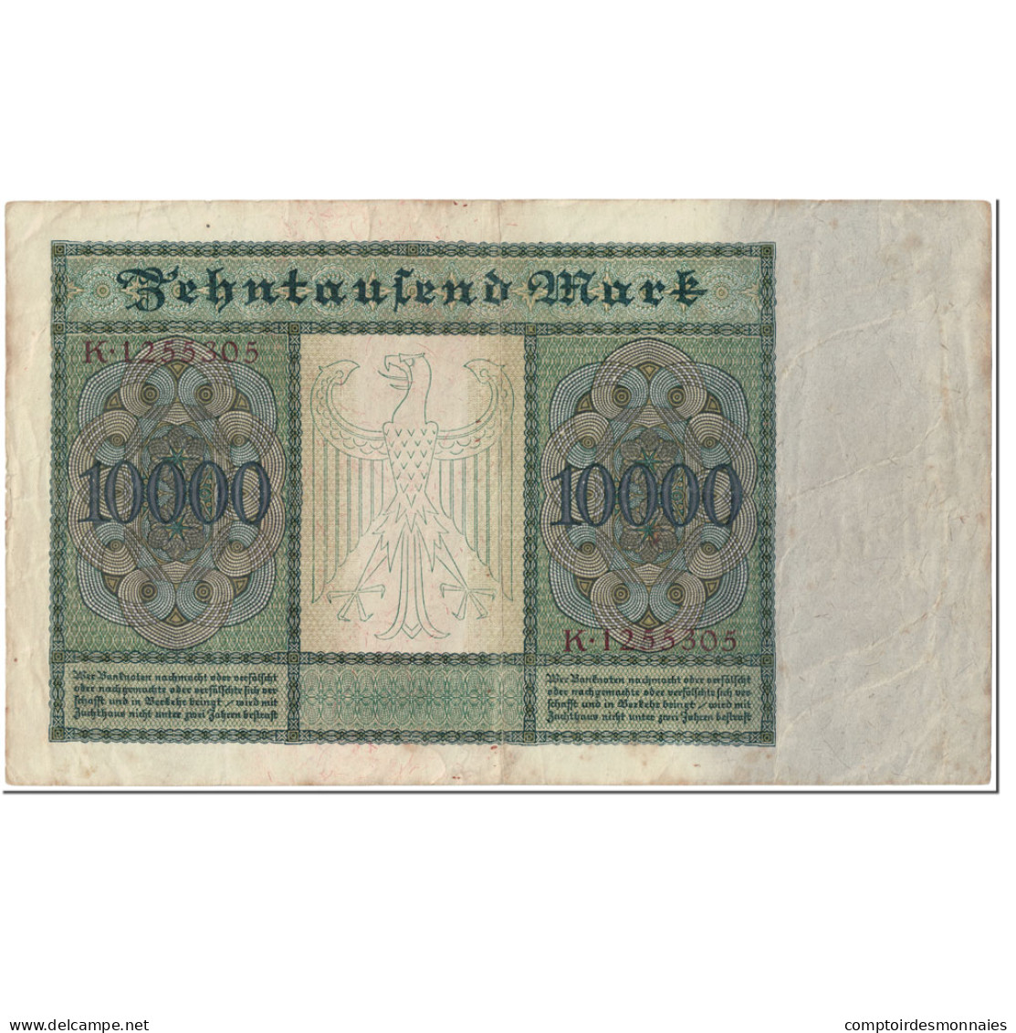 Billet, Allemagne, 10,000 Mark, 1922, 1922-01-19, KM:70, TTB - 10000 Mark