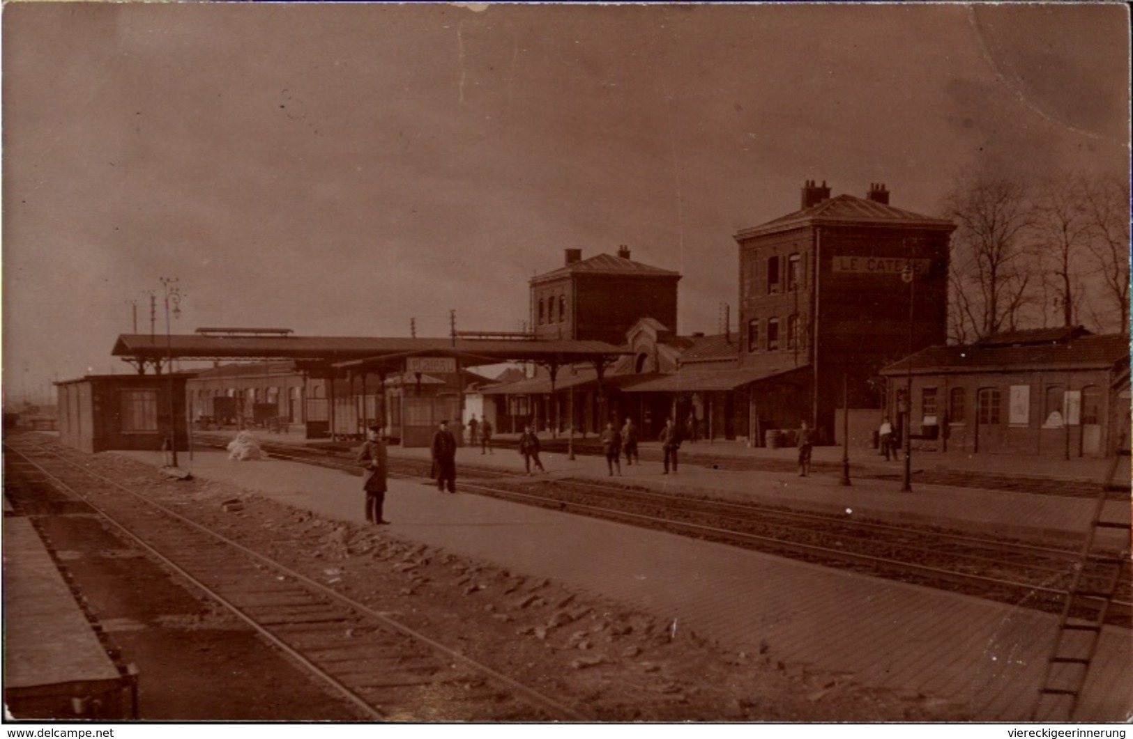 ! [59] Nord, Le Cateau, Fotokarte, Carte Photo Militaire Allemande, Bahnhof, La Gare, Guerre, 1. Weltkrieg, Frankreich - Stations Without Trains