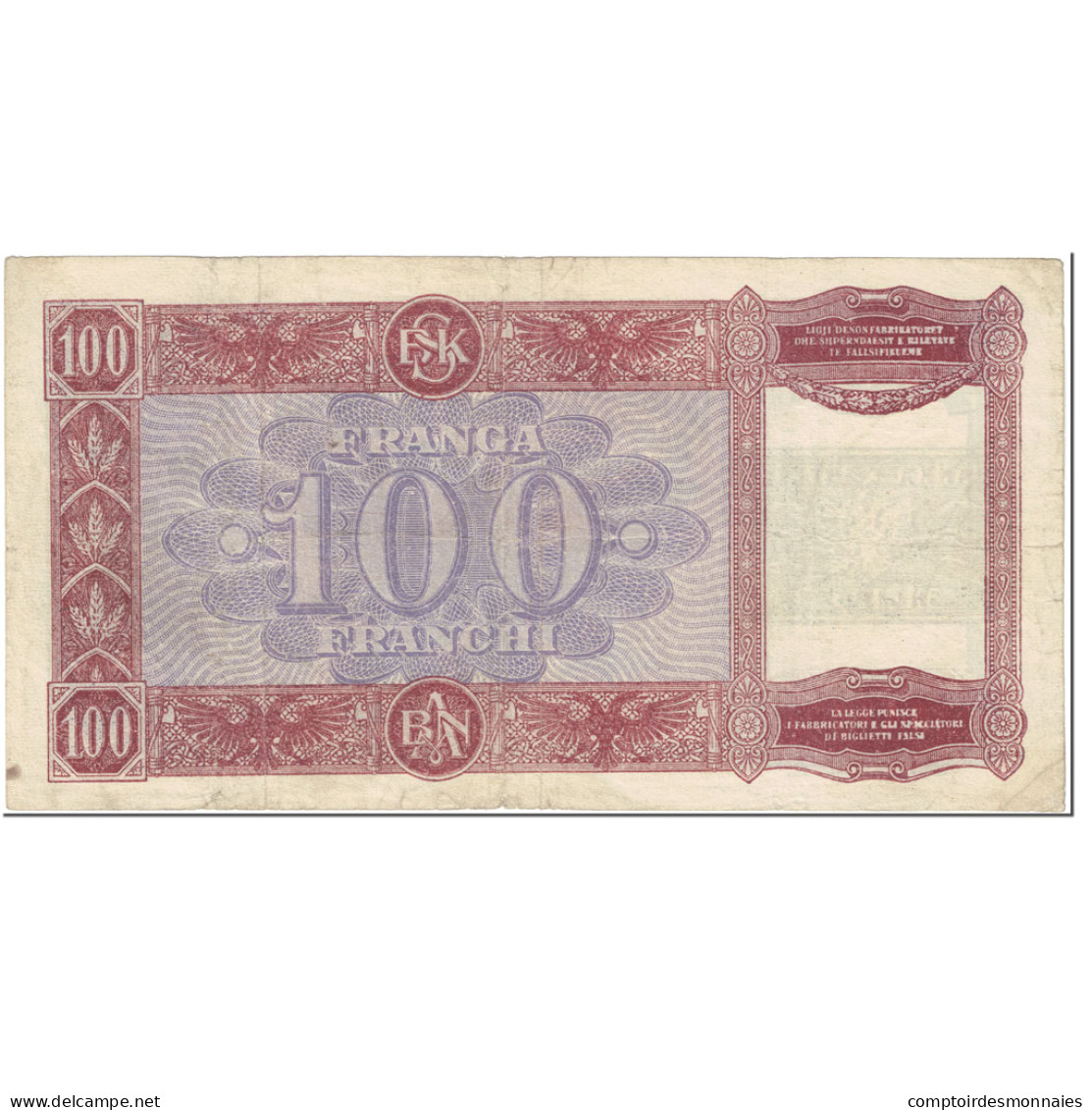 Billet, Albania, 100 Franga, 1945, Undated (1945), KM:14, TTB - Albanië