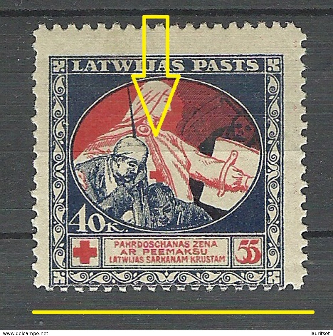 LATVIA Lettland 1920 Michel 52 Y ERROR Abart Perforation Swift * - Letonia