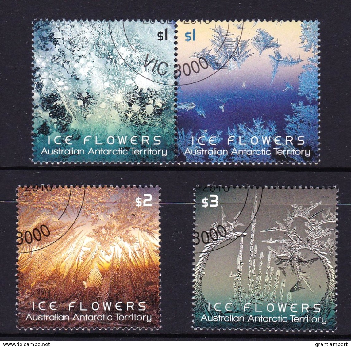 Australian Antarctic 2016 Ice Flowers Set Of 4 CTO - Used Stamps