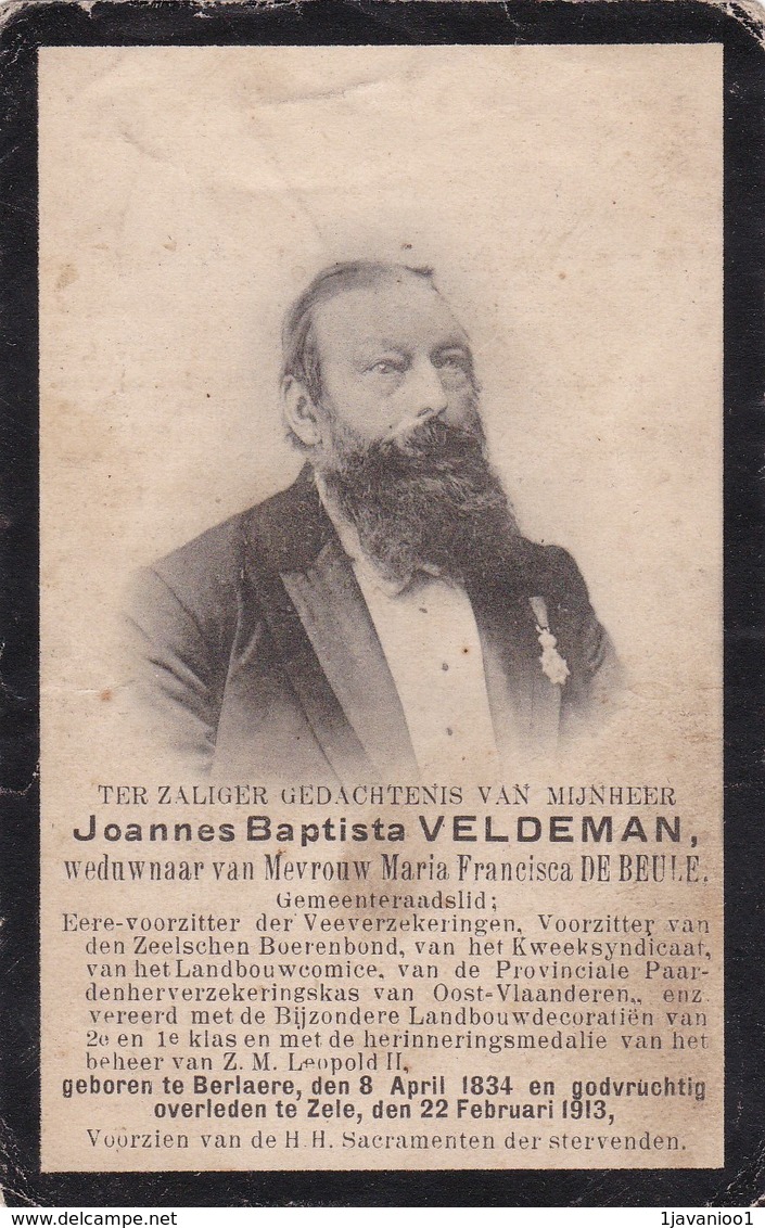 Berlare, Zele, 1913, Joannes Veldeman, De Beule - Santini