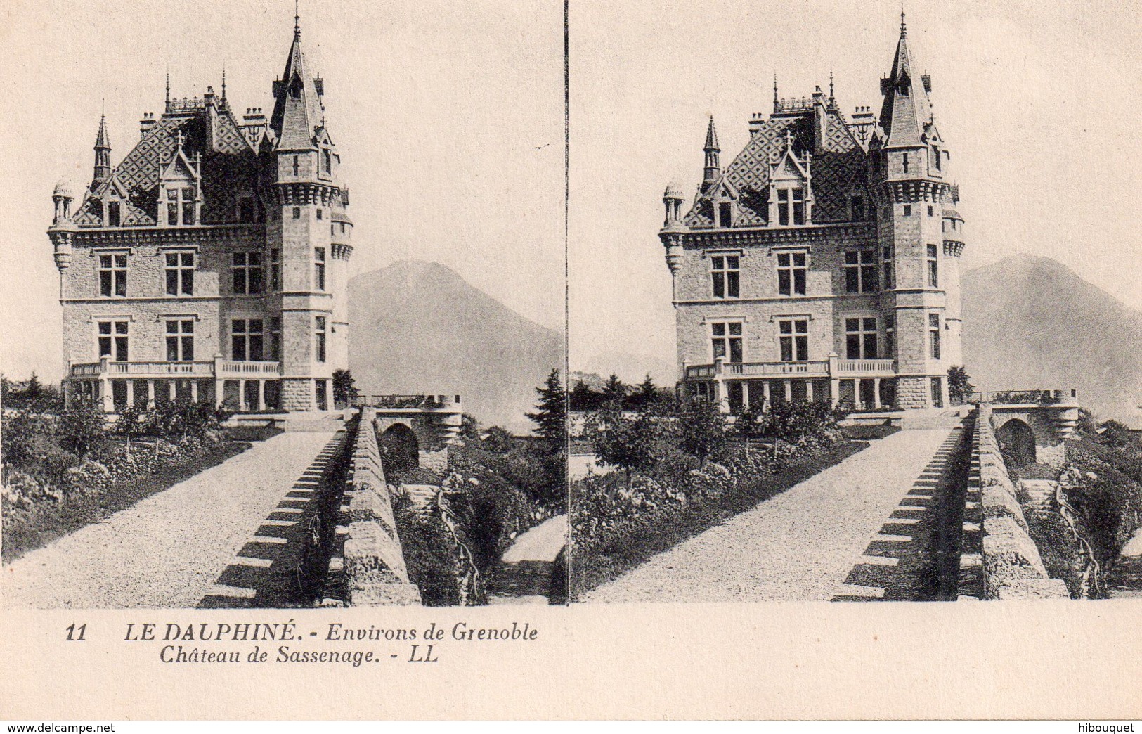 Carte Postale Vue Stéréoscopique, Le Dauphiné, Grenoble, Environs De Grenoble-Chateau De Sassenage N°11 - Cartes Stéréoscopiques