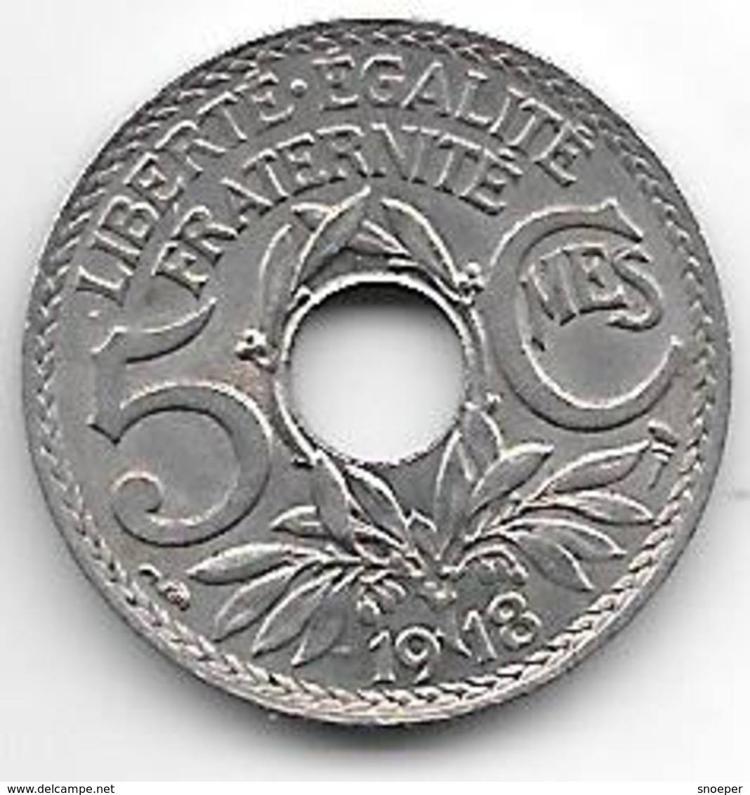 France 5 Centiemes 1918   Km 865a   Unc  !!! - 5 Centimes