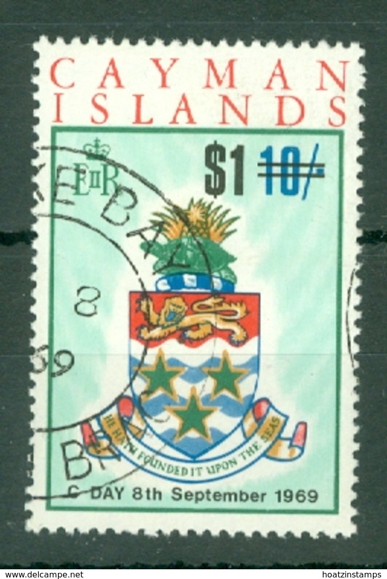 Cayman Islands: 1969   QE II - Decimal Currency Surcharge   SG251   $1 On 10/-   Used - Iles Caïmans