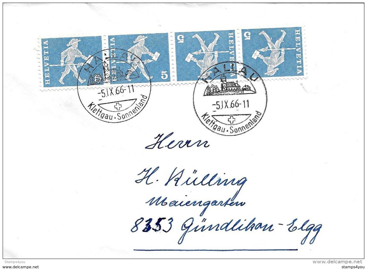 166 - 9 - Enveloppe Avec Cachets Illustrés Hallau 1966 - Postmark Collection